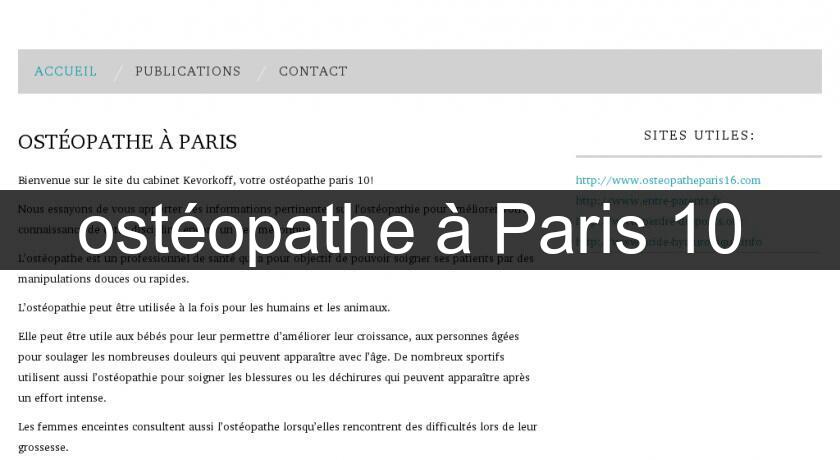 ostéopathe à Paris 10 ostéopathe à Paris 10