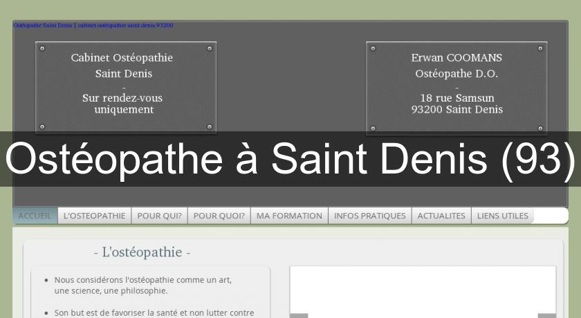 Ostéopathe à Saint Denis (93) Ostéopathe à Saint Denis (93)