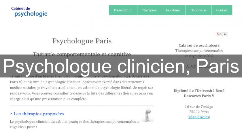 Psychologue clinicien, Paris Psychologue clinicien, Paris