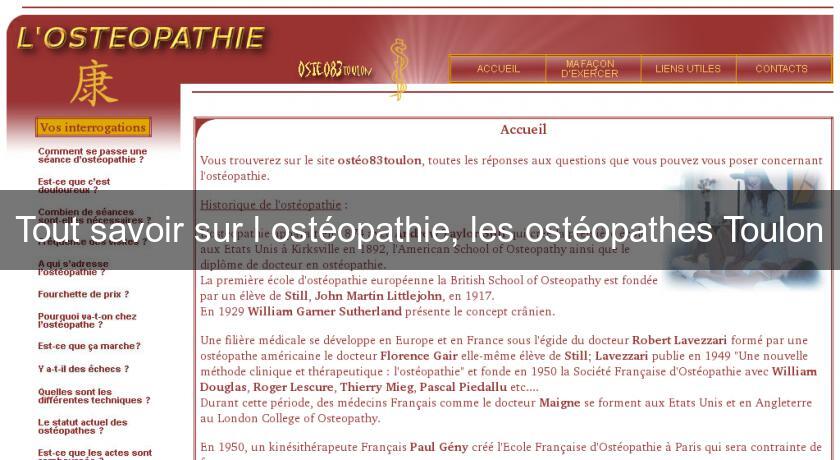 Tout savoir sur l'ostéopathie, les ostéopathes Toulon Tout savoir sur l'ostéopathie, les ostéopathes Toulon