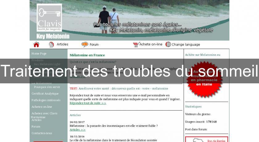 Traitement des troubles du sommeil Traitement des troubles du sommeil