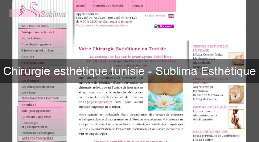 Chirurgie esthétique tunisie - Sublima Esthétique Chirurgie esthétique tunisie - Sublima Esthétique