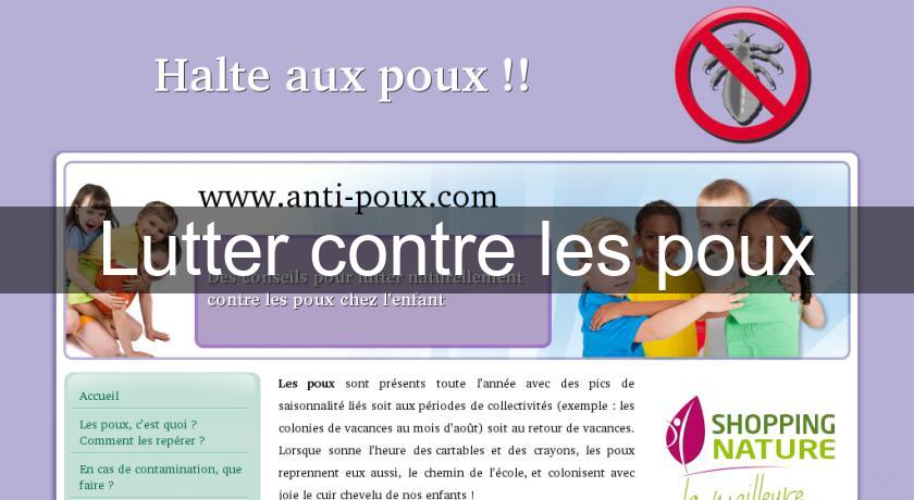 Lutter contre les poux Lutter contre les poux