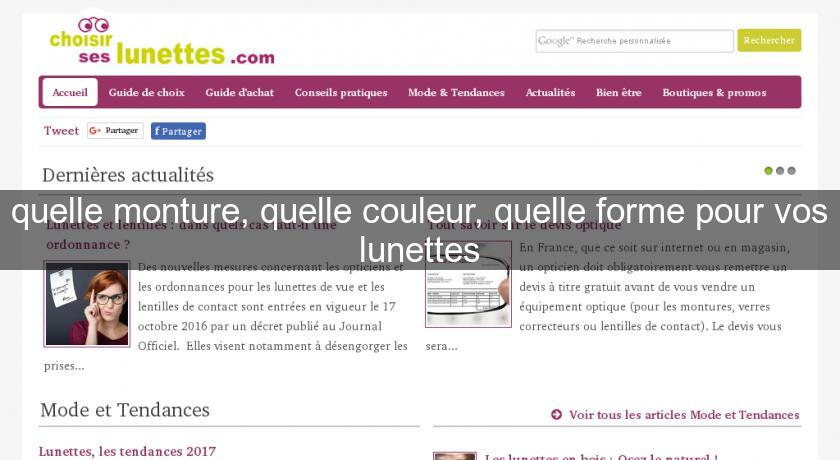 quelle monture, quelle couleur, quelle forme pour vos lunettes quelle monture, quelle couleur, quelle forme pour vos lunettes
