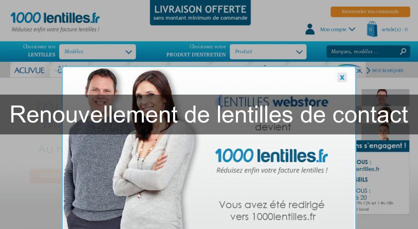 Renouvellement de lentilles de contact Renouvellement de lentilles de contact