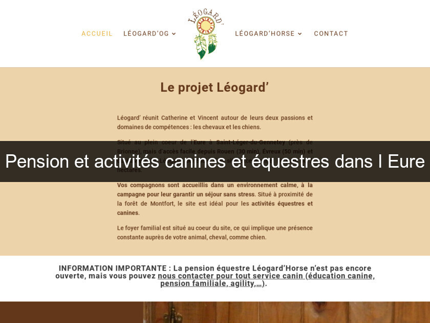 Pension et activités canines et équestres dans l'Eure Pension et activités canines et équestres dans l'Eure