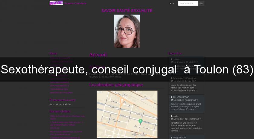 Sexothérapeute, conseil conjugal à Toulon (83) Sexothérapeute, conseil conjugal à Toulon (83)