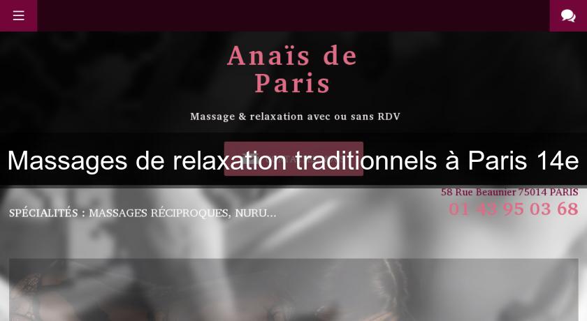 Massages de relaxation traditionnels à Paris 14e Massages de relaxation traditionnels à Paris 14e