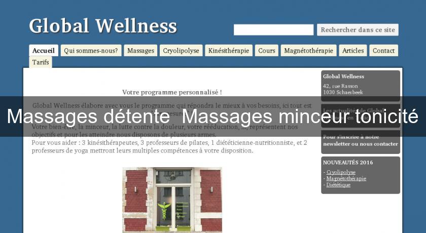 Massages détente Massages minceur tonicité Massages détente Massages minceur tonicité