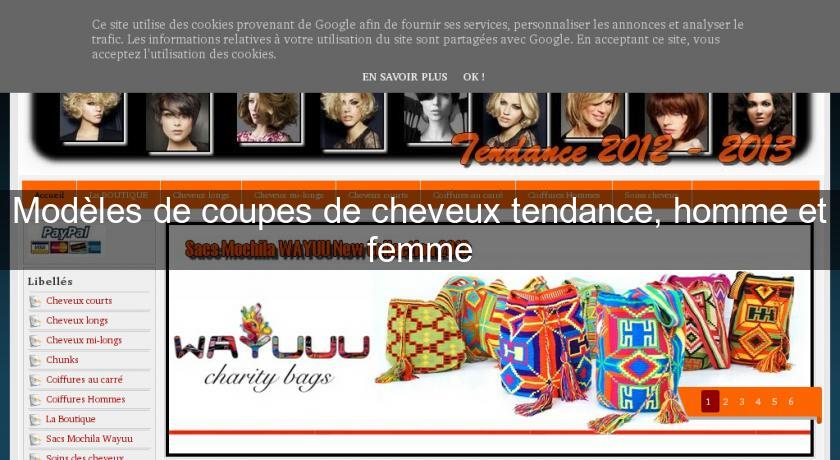 Modèles de coupes de cheveux tendance, homme et femme Modèles de coupes de cheveux tendance, homme et femme