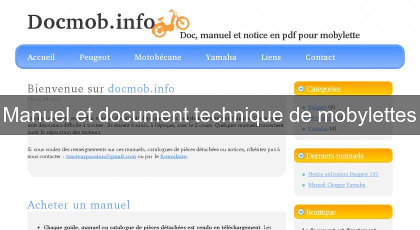 Manuel et document technique de mobylettes Manuel et document technique de mobylettes