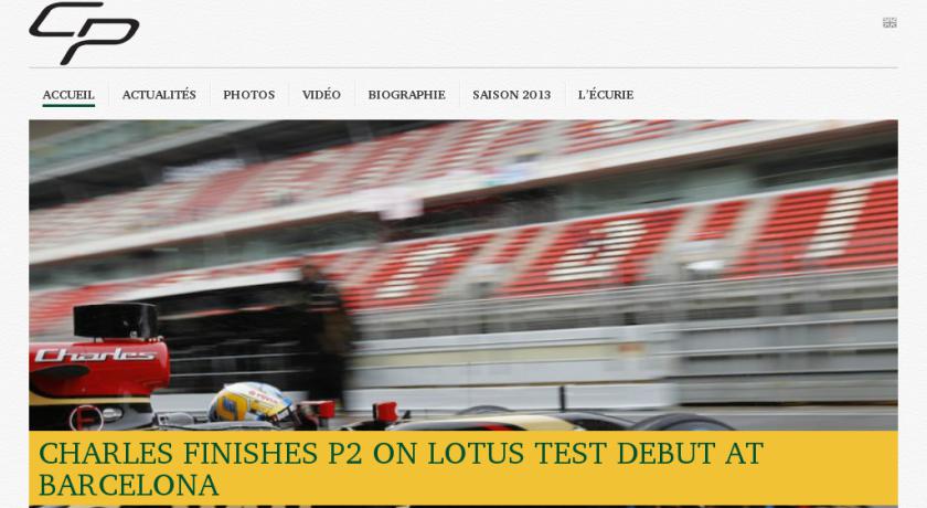 Pilote Formule Renault 3.5 - Charles Pic Pilote Formule Renault 3.5 - Charles Pic