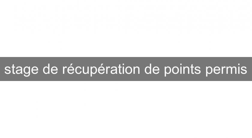 stage de récupération de points permis stage de récupération de points permis