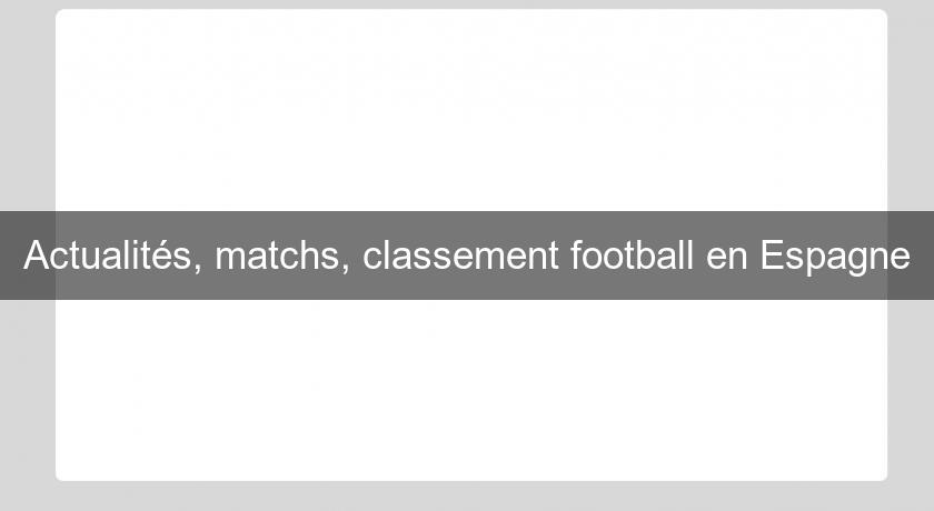 Actualités, matchs, classement football en Espagne Actualités, matchs, classement football en Espagne