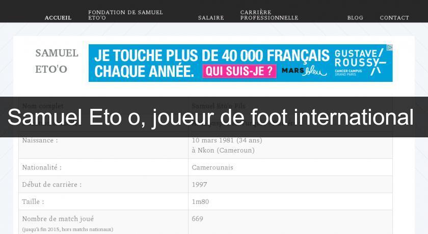 Samuel Eto'o, joueur de foot international Samuel Eto'o, joueur de foot international