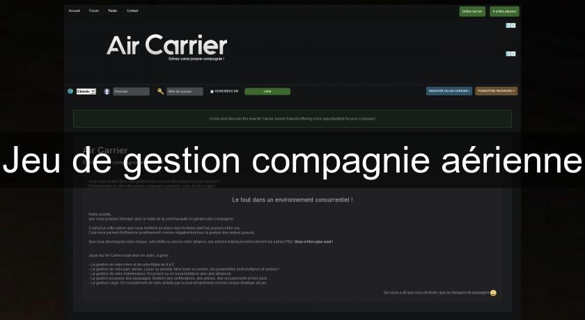 Jeu de gestion compagnie aérienne Jeu de gestion compagnie aérienne