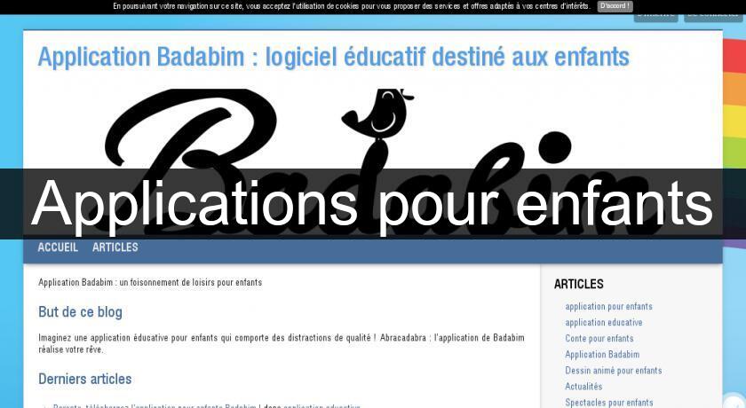Applications pour enfants Applications pour enfants