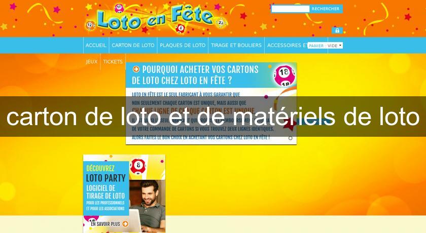 carton de loto et de matériels de loto carton de loto et de matériels de loto