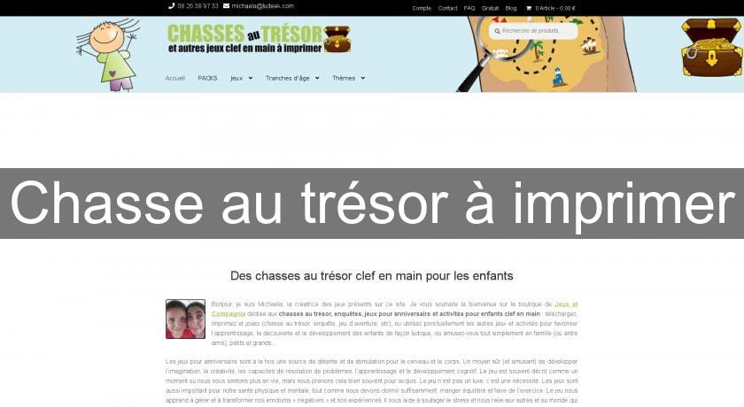 Chasse au trésor à imprimer Chasse au trésor à imprimer