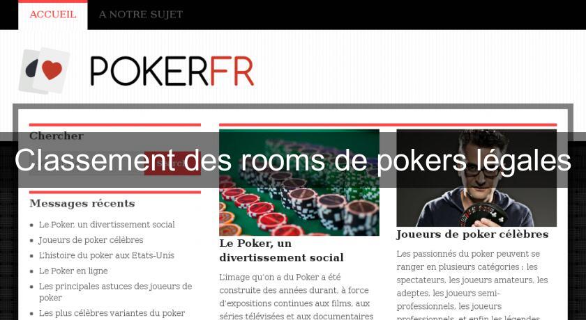 Classement des rooms de pokers légales Classement des rooms de pokers légales