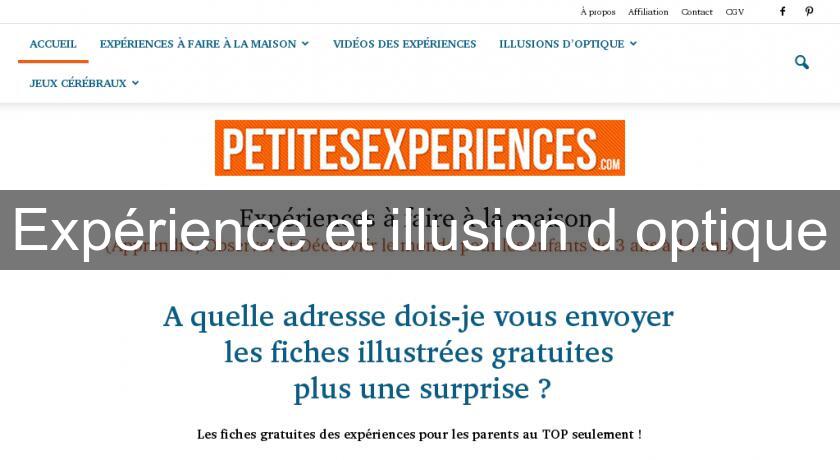 Expérience et illusion d'optique Expérience et illusion d'optique