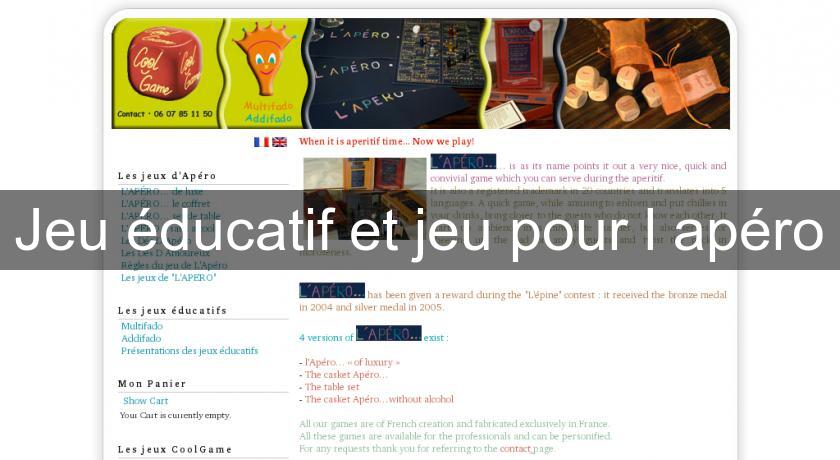 Jeu éducatif et jeu pour l'apéro Jeu éducatif et jeu pour l'apéro