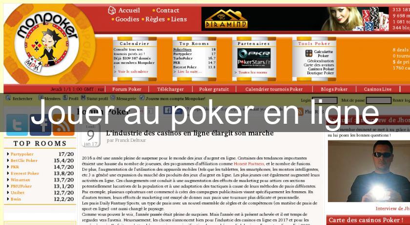 Jouer au poker en ligne Jouer au poker en ligne