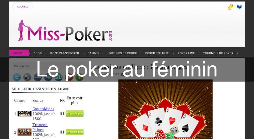 Le poker au féminin Le poker au féminin