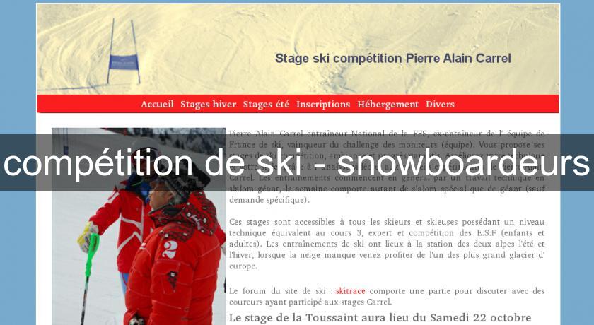 compétition de ski - snowboardeurs compétition de ski - snowboardeurs
