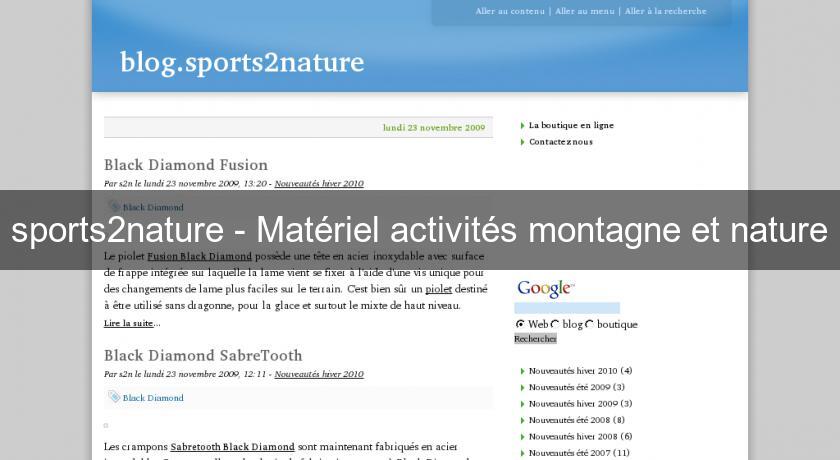 sports2nature - Matériel activités montagne et nature sports2nature - Matériel activités montagne et nature