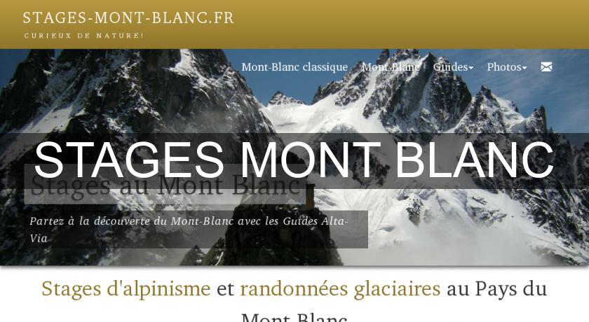 STAGES MONT BLANC STAGES MONT BLANC