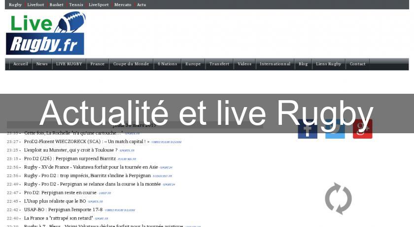 Actualité et live Rugby Actualité et live Rugby