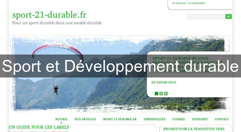 Sport et Développement durable Sport et Développement durable