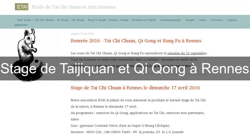Stage de Taijiquan et Qi Qong à Rennes Stage de Taijiquan et Qi Qong à Rennes