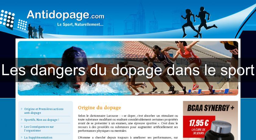 Les dangers du dopage dans le sport Les dangers du dopage dans le sport