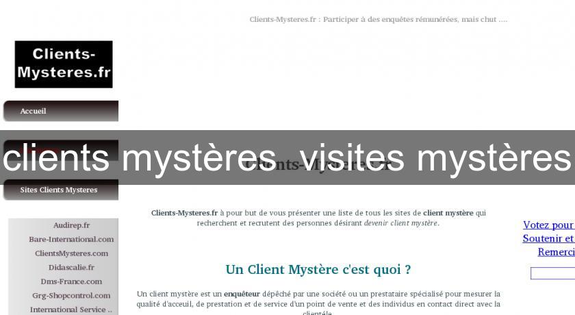 clients mystères visites mystères clients mystères visites mystères