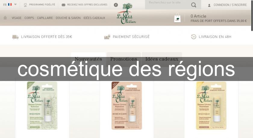 cosmétique des régions cosmétique des régions