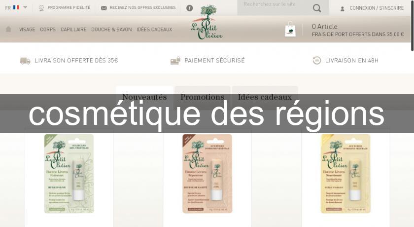  cosmétique des régions