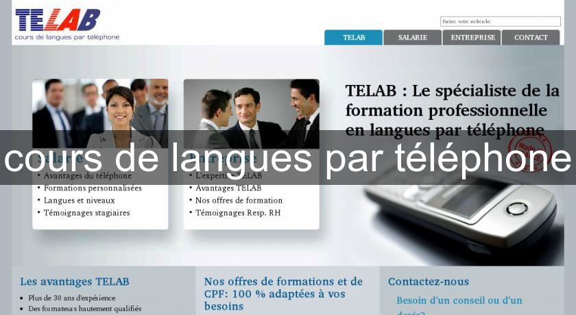  cours de langues par téléphone