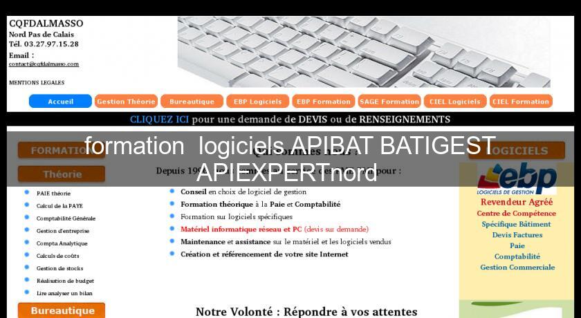  formation  logiciels APIBAT BATIGEST APIEXPERTnord 