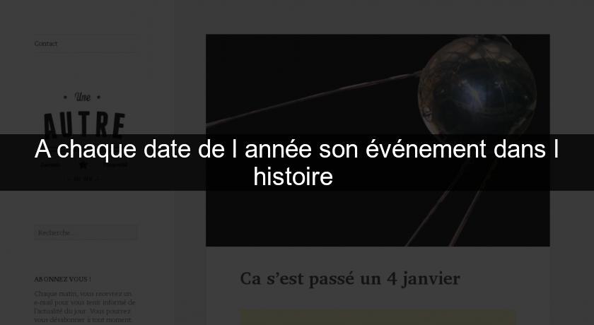 A chaque date de l'année son événement dans l'histoire A chaque date de l'année son événement dans l'histoire