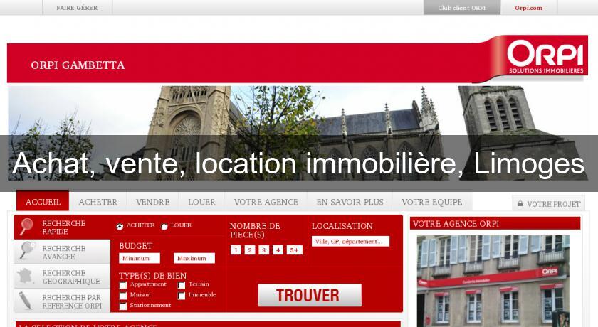 Achat, vente, location immobilière, Limoges Achat, vente, location immobilière, Limoges