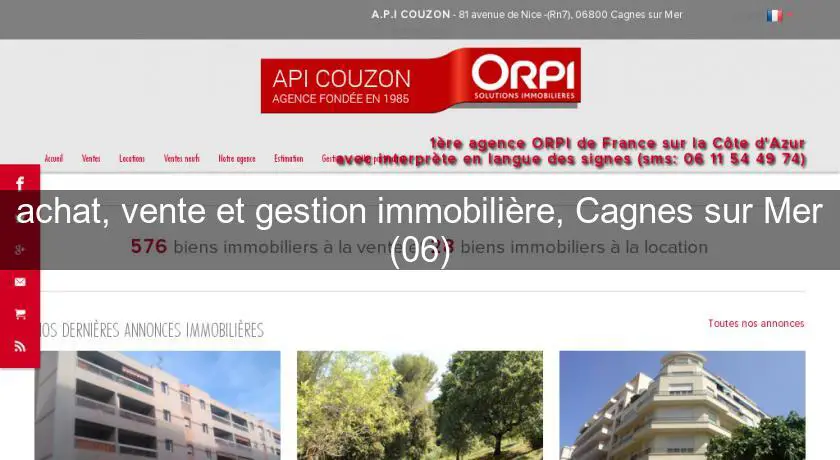 achat, vente et gestion immobilière, Cagnes sur Mer (06)