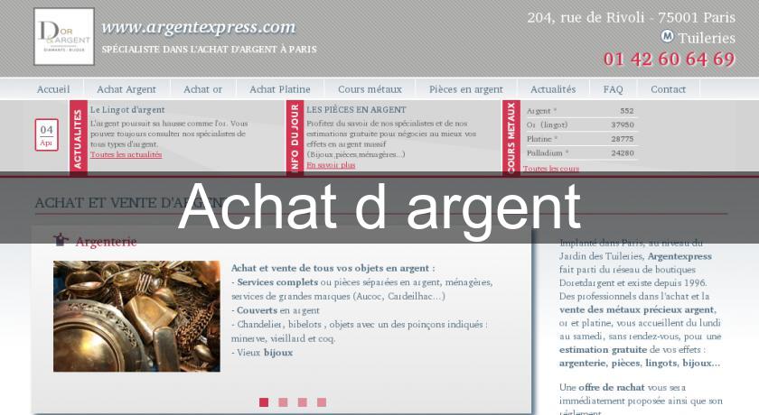 Achat d'argent Achat d'argent