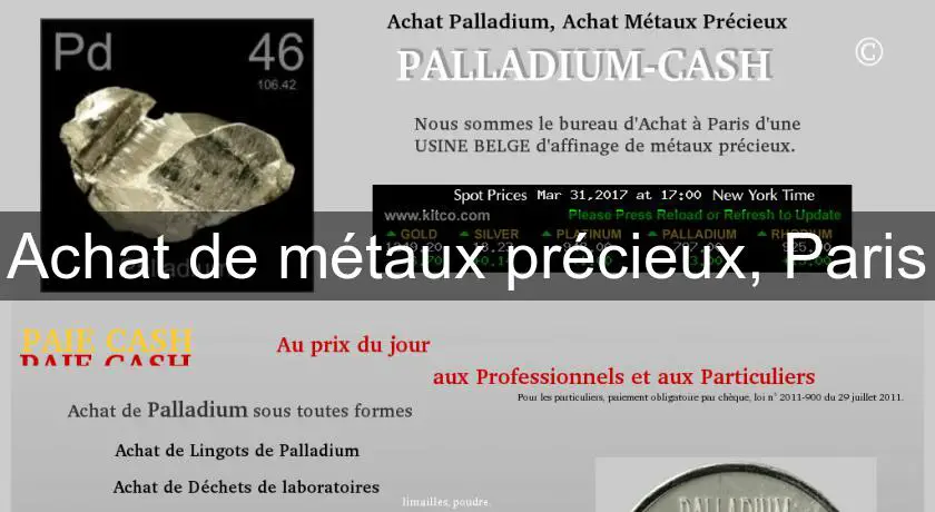 Achat de métaux précieux, Paris