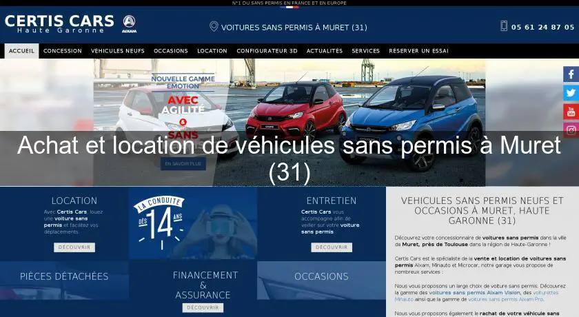 Achat et location de véhicules sans permis à Muret (31)