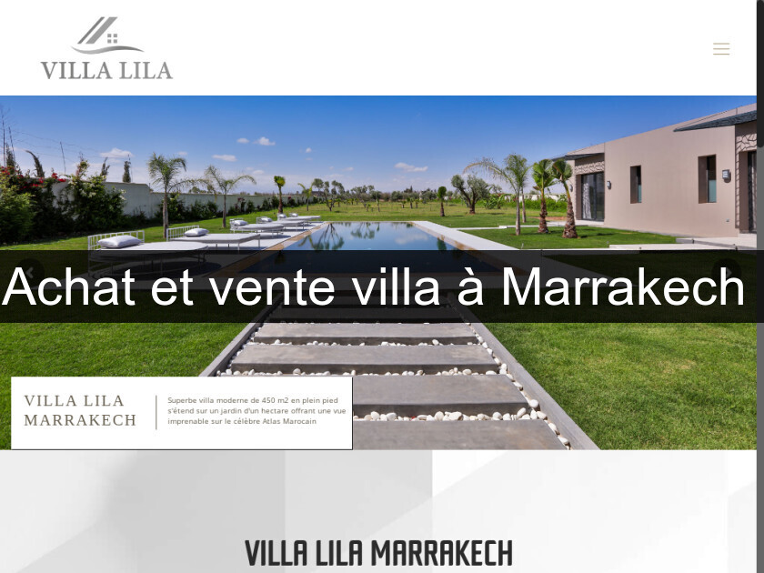 Achat et vente villa à Marrakech 