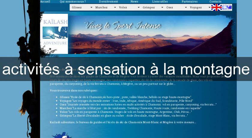 activités à sensation à la montagne activités à sensation à la montagne