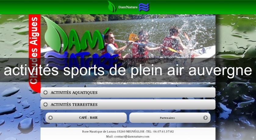 activités sports de plein air auvergne