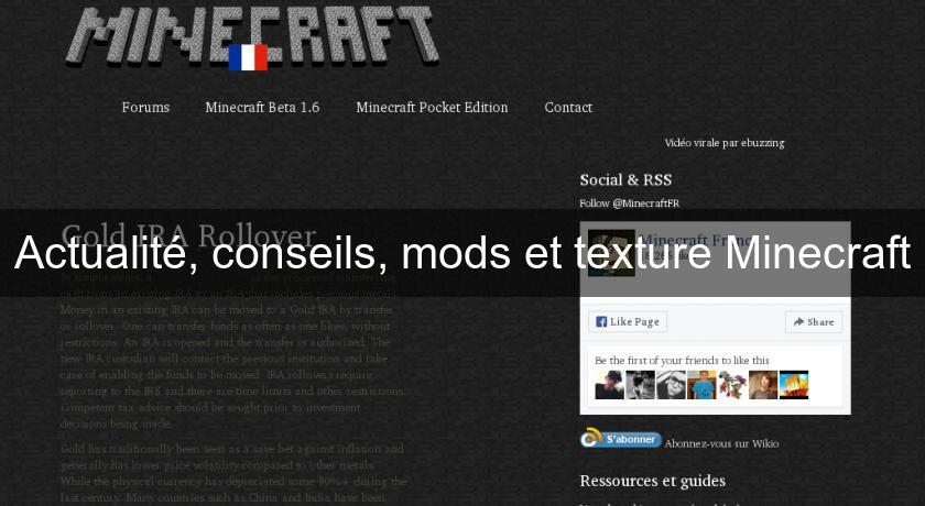 Actualité, conseils, mods et texture Minecraft